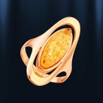 Золотое кольцо с янтарем