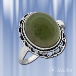 Russian ring silver with nephrite