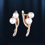 Rose gold earrings with pearls