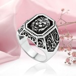 Srebrny pierścionek męski „Loewe”