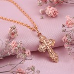 Gold-plated silver chain with cross pendant