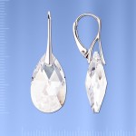 Swarovski® kristalli küpeler. Gümüş
