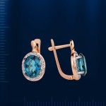 Earrings with diamonds and topaz