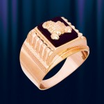 Moški prstan iz ruskega zlata 585