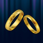 laulības gredzens. Dzeltenā zelta gredzens 585