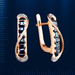 Gold earrings with diamonds and sapphires