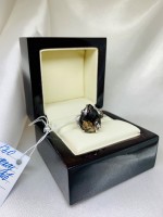 Silver ring "Charm" with smoky quartz