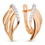 Øreringe rødguld 585 zirconia