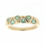 Gold ring with emeralds