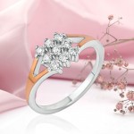 Gold-plated silver ring with zirconia