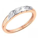 Золотое кольцо "Белый колосок" с бриллиантами