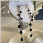 Серебряные серьги с ониксом