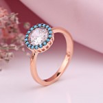 Gold-plated silver ring with Swarovski® & turquoise