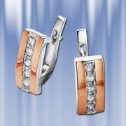 Russian silver and gold earrings with zircon