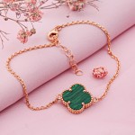 Bracelet d'or rouge 585 malachite ⌀10 mm