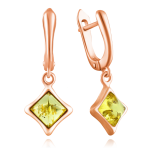 Επιχρυσωμένα ασημένια σκουλαρίκια "Amber diamond"