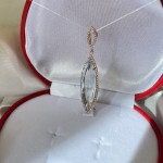 Gold-plated silver pendant with topaz and zirconia