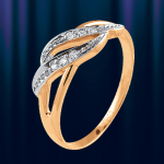 Prsten od crvenog i bijelog zlata sa dijamantima