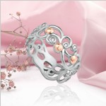 Серебряное кольцо с золотом. Цирконий