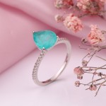 Stříbrný prsten s turmalínem a zirkony