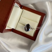Серебряное кольцо "Лилия". Дымчатый кварц