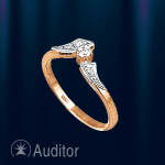 Anell d'or 585 amb zircons