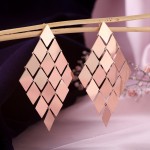 Golden earrings "diamonds"