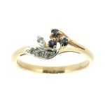 Gold ring with sapphires and diamonds