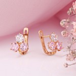 Anello per bambini in oro rosa 585 Zirconia