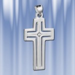 Kors sølv 925 med zirkon