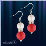 Серьги из серебра 925° с кораллом.