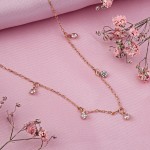 Rose gold necklace with zirconia