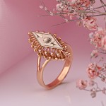 Zlatý prsten z ruského červeného/bílého zlata 585°