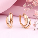 Gold earrings made of 585 gold bicolor