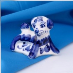 Porcelánový pes Gzhel