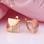 Red gold 585 earrings with zirconia