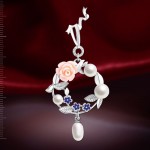 Pendant with coral & pearl