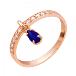 Goldener Ring mit Saphir und Diamanten