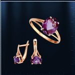 Russiske gullsmykker korund alexandrite