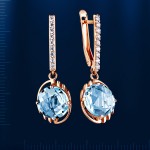 Earrings with topaz rose gold