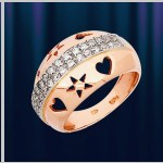 Ring aus russischem Gold 585 mit Zirkonen