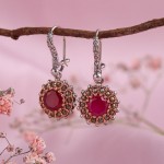 Silver earrings "Tangyl". Ruby & Marcasite