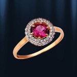Russian gold jewelry corundum ruby