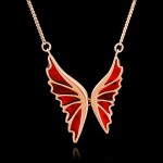 Pozlátený strieborný náhrdelník "Butterfly". Amber