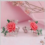 Серебряные серьги с кораллами 925 пробы