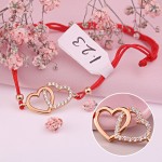 Bracelet textile "Deux Coeurs"
