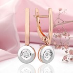 Dancing Diamond gold earrings 585 Russian gold