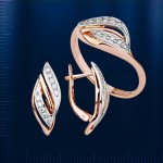 Δαχτυλίδι και σκουλαρίκια με διαμάντια