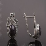 Russian silver earrings with aventurine