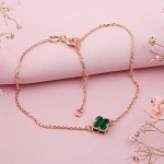 Rotgold 585 Gouden armband Malachit ⌀6 mm